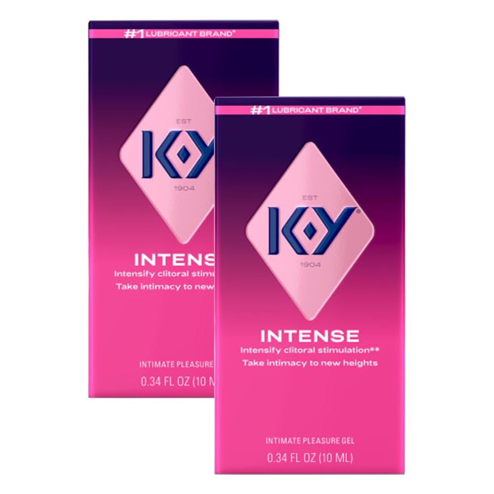 Intense 0.34 Fl Oz. Adult Toy Friendly Female Pleasure Gel, Arousal Stimulant for Women, Couples Massage Enhancer, Latex Condom Compatible (2 Pack)