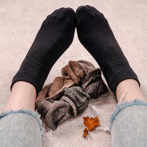 Image of Eurzom 10 Pairs Socks Womens Crew Elastic Ankle Length Cotton Socks Aesthetic Cute Lightweight Low Cut Gifts for Women