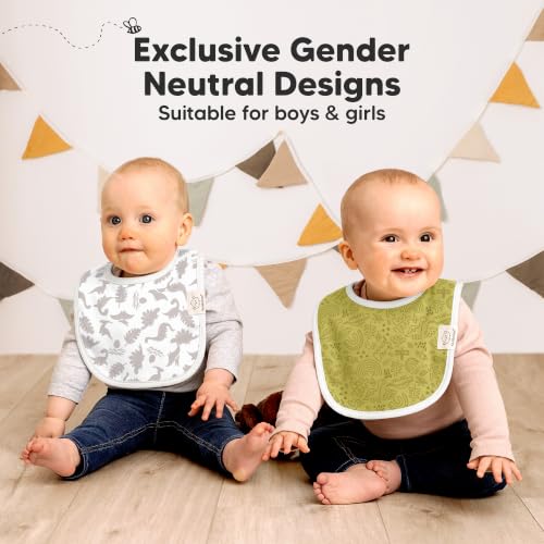 Image of KeaBabies 8-Pack Organic Baby Bibs for Drooling and Teething (Mesozoic) | Soft Cotton Bibs for Baby Girl, Boy, Extra Absorbent, Easy to Clean & Put On, Toddler, Newborn, Infant 0-24 Months