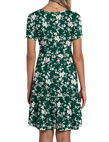 Image of TAOHUADAO 2026 Summer Dresses for Women Short Sleeve Ruffle Casual Sundress with Pockets