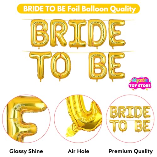 Image of Bride To Be Banner Gold for Wedding Home Girls Foil Balloon Decoration Decor Celebration Golden