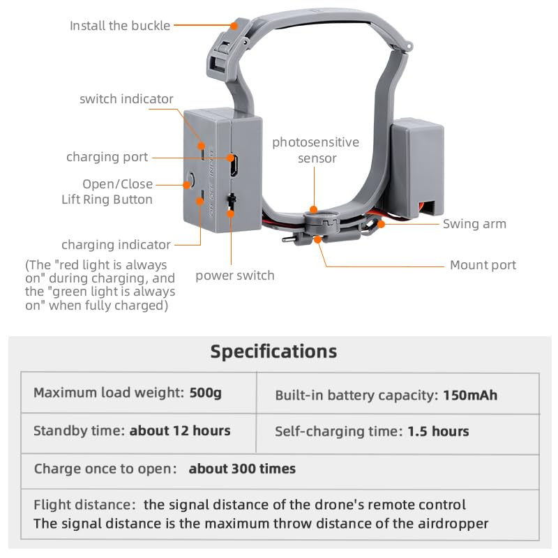 Image of AIR 3 /AIR 3S Airdrop System Dropper Transport Payload Release Device Throwing System for Wedding, Fishing Bait, Outdoor Search Props for AIR 3 /AIR 3S Drone Accessories