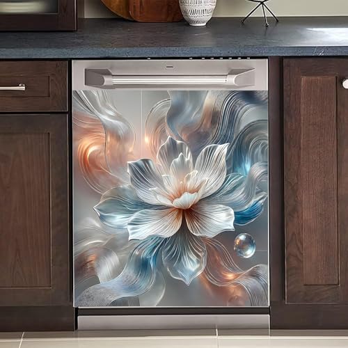 Image of BVBOX Dishwasher Magnet Cover 23 inchx26 inch, Reusable Magnetic Refrigerator Covers, Decorative Magnets Cover Fridge Door Skin Panel Stickers for Home Kitchen Appliance
