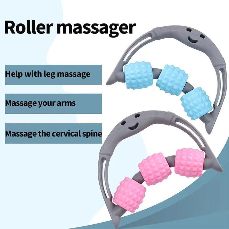 Glovic 3-wheel trigger point roller massage is used for back massage cell, hand, foot muscle fascia and fascia massage, to relieve muscle pain (1pcs) Glovic 3-wheel trigger point roller massage is used for back massage cell, hand, foot muscle fascia and fascia massage, to relieve muscle pain (1pcs)