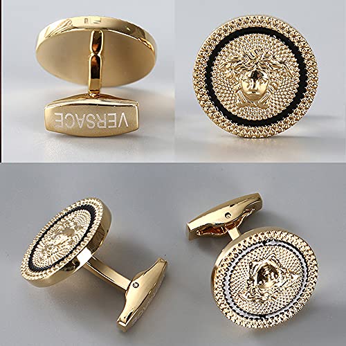 TOMITO Men's Cufflinks shirt Cuff Links for Men and Women Light luxury Retro for Unique Tuxedo Shirts Business Wedding Party Unique Gifts (Human Face Gold),1.8x1.7cm - Image 7