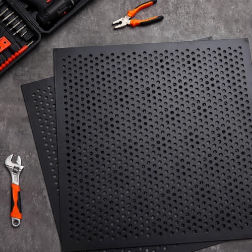 Image of DoubleFill 2 Pack 2' x 2' Plastic Perforated Tiles with 3 /8 inch Holes 24 inch x 24 inch Black Drop Ceiling Tiles Plastic Ceiling Grid Covers