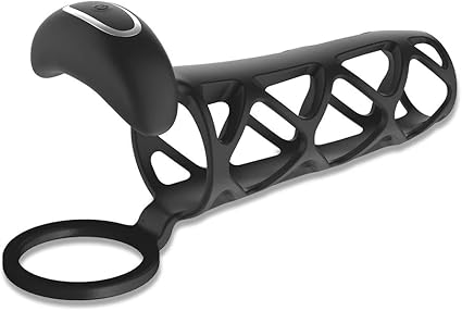 Vibrador Anillos para pene masculinos portátiles, vibrador, jaula para pene de gel de sílice, Juguetes sexuales de restricción escrotal para testículos, vibrador retardante de eyaculación para hombres