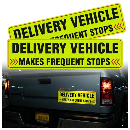 2PCS Reflective Delivery Driver Magnet for Car Eye-catching Frequent Stops Car Magnet as Delivery Driver Accessories Waterproof Deliveries Magnetic Cars Sign Cars Accessories