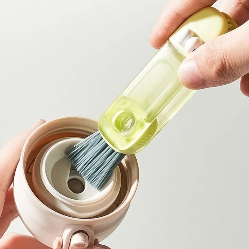 Image of Cots and Cuddles 1pc Bottle Cleaning 3-in-1 Silicone Cleaning Kit for Baby Milk Bottles, Nipple Cleaner and Straw Tool |Multipurpose Scrubbing Brush |Random Colour (Crocodile)