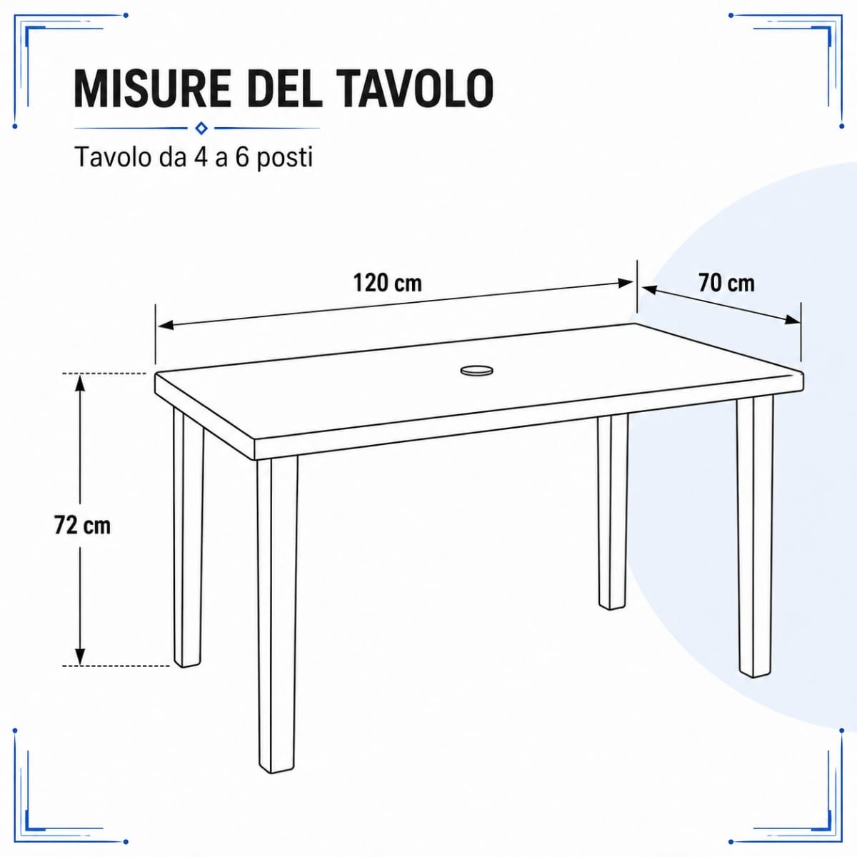 Tomaino Marshall Tavolo e Sedie da Giardino in Plastica 4 Posti ANTRACITE