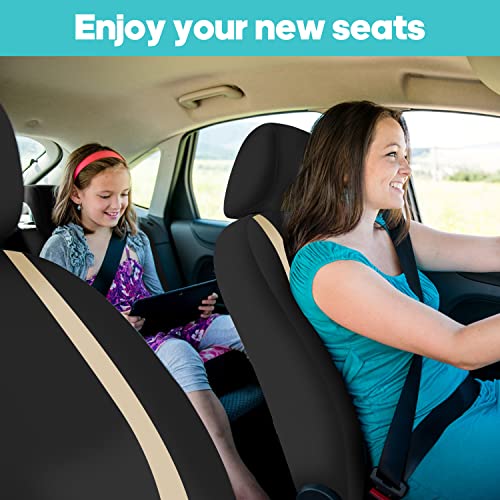 image for FH Group Car Seat Covers Full Set Cloth - Universal Fit Automotive, Lo