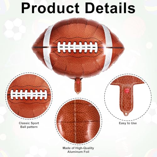 Image of 24 Pcs Sports Foil Balloon Set, 18 Inch Football Basketball Baseball Volleyball Golf Soccer Balloons All Sports Game Balloons for Birthday Baby Shower Sports Themed Party Decorations