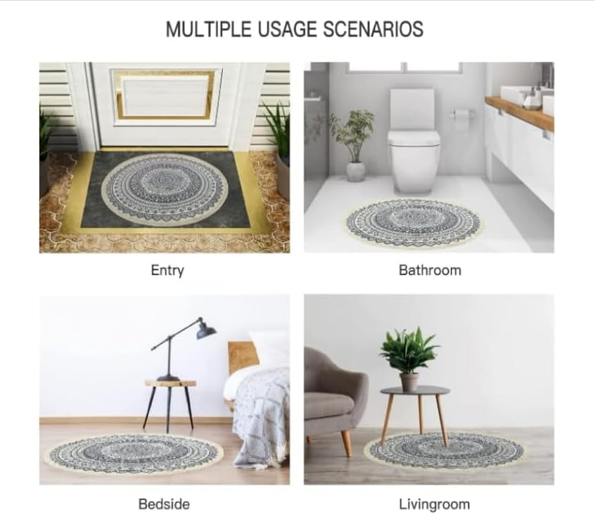 Tapis Rond Mouton Lune Pourpre Tapis Exterieur Rond Anti Slip Lavable Tapis Salon Moelleux Tapis Chambre pour Chambre d'enfant Buanderie Balcon Décor Tapis Rond 100 cm