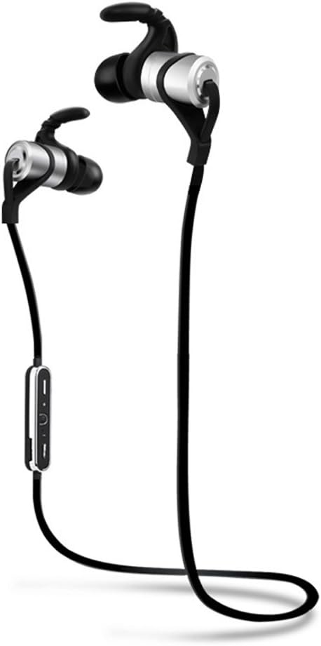 Wiw Bluetooth Earbuds Wireless 4.1 in-Ear Stereo Earphones Secure Fit for Sports with Built-in Mic Silver White