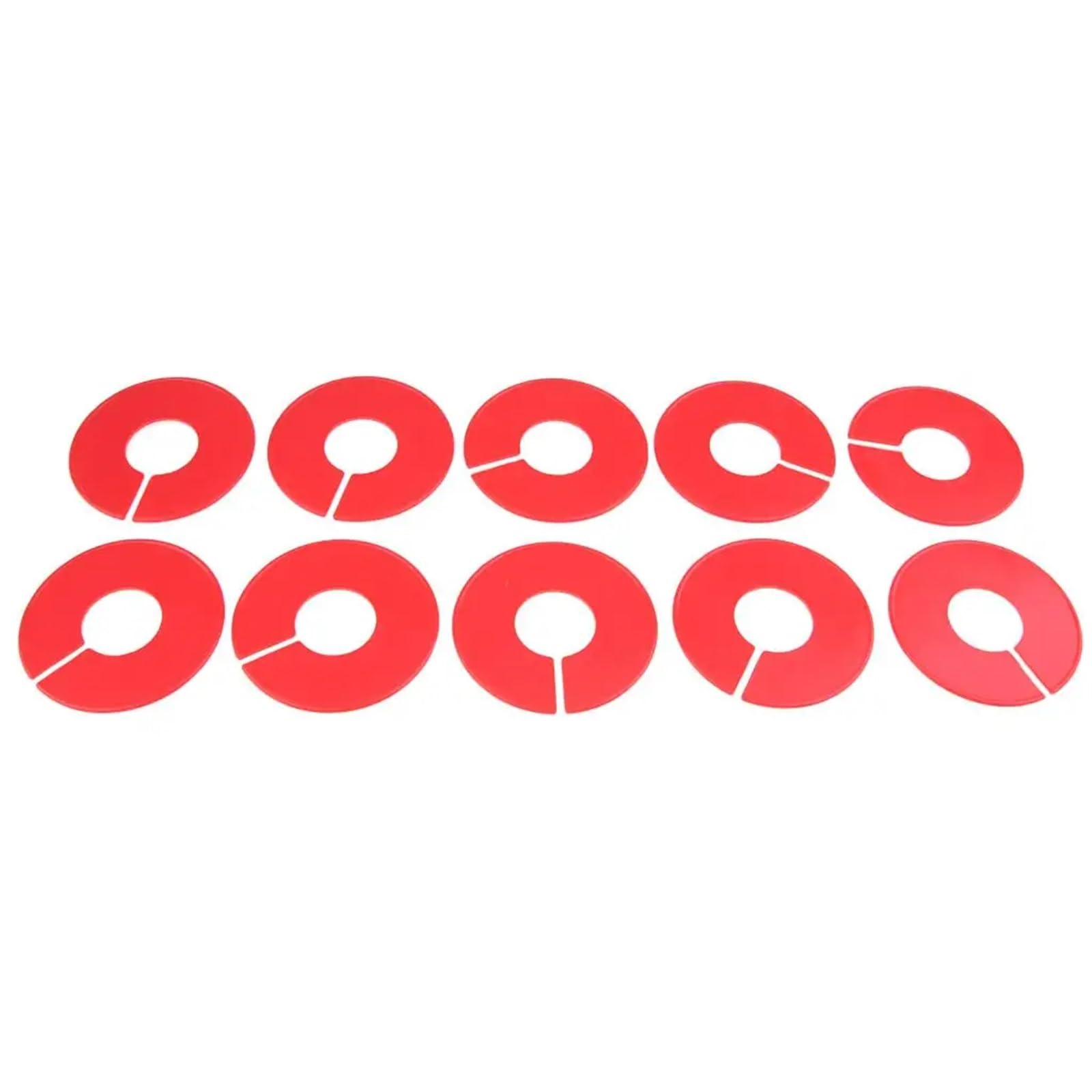 Yangshe Red 50Pcs Clothing Rack Size Dividers For Retail Store, Plastic Shelf Organizer Tags