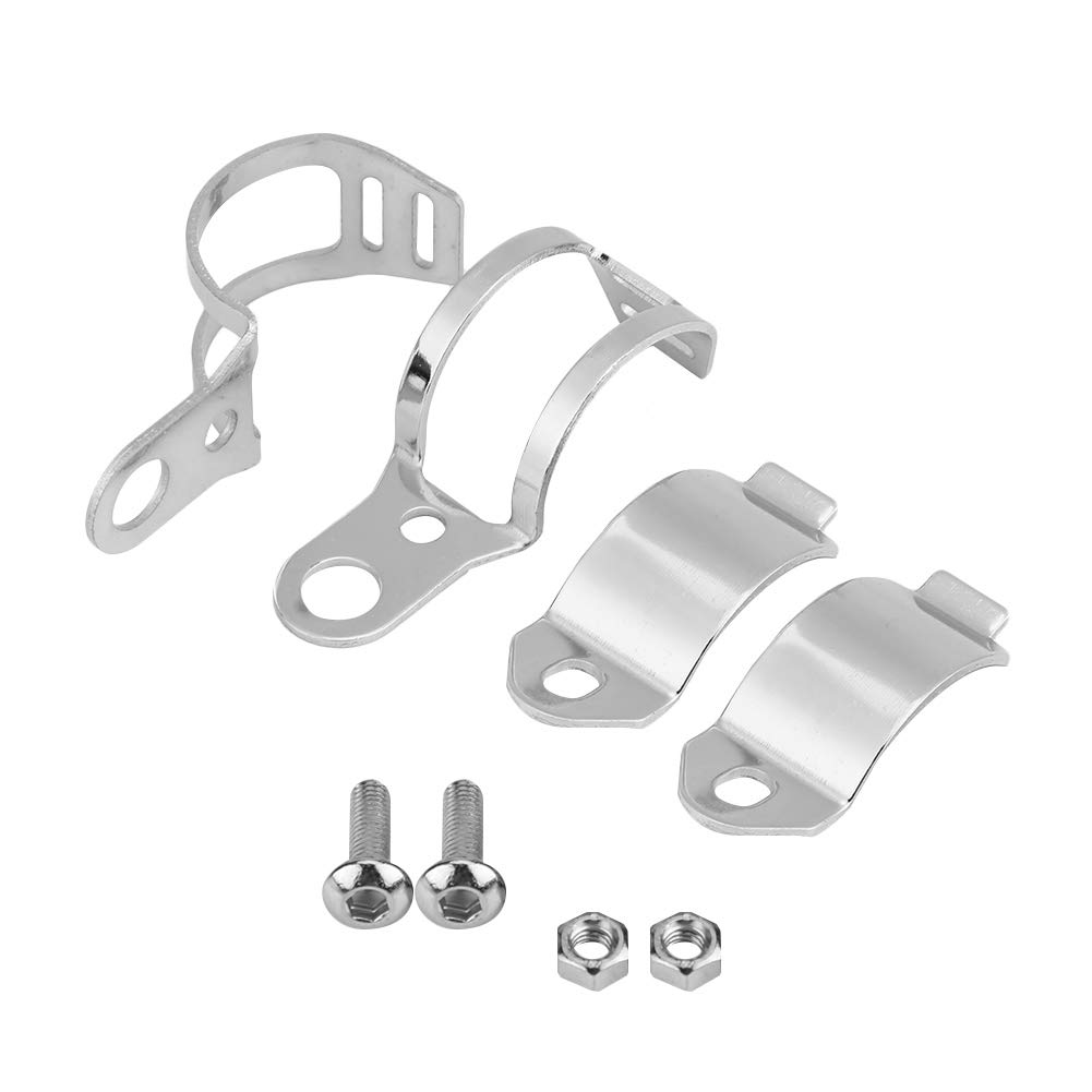 Yctze Supporto Frecce Moto Custom - Staffa Di Montaggio Luce Di Svolta, 2 Pezzi Staffa Di Montaggio Luce Di Moto Adatta Per Scooter Con Forcella Anteriore Da 30-45 Mm(Silver)