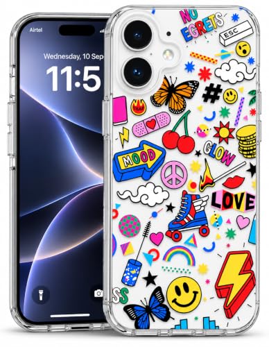 Image of SQUIF for iPhone 17 Back Case Cover Silicone Transparent Soft Design Art Printed | Camera Bump Protection (Multicolor)