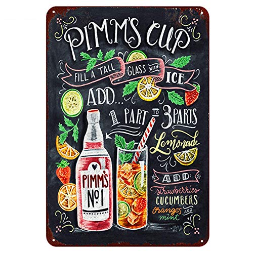 Pimm's No. 1 Cup Cocktail Tin Signs Bar Restaurant Pub Kitchen Wall