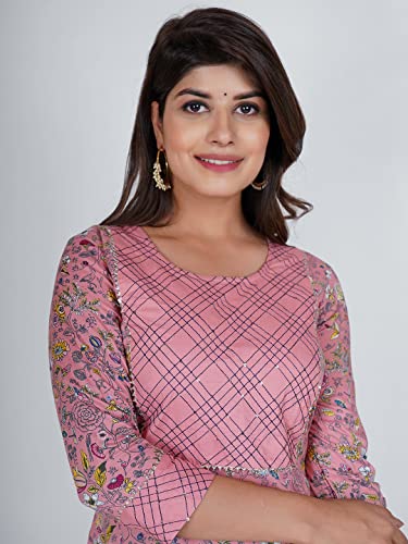 Image of Women's Viscose Floral Printed Straight Fit Kurta and Sharara Set