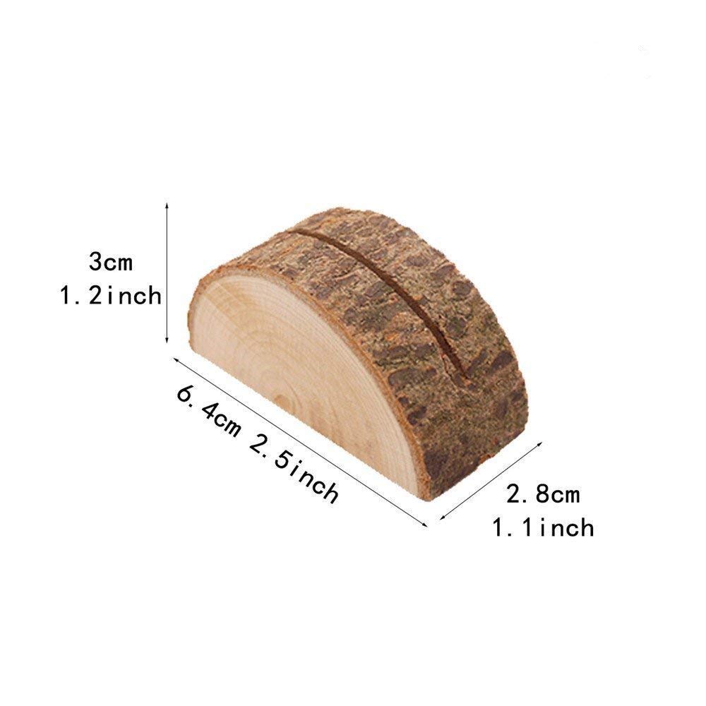 20Stk Tischkartenhalter Fotohalter Holz Kartenhalter Hochzeit Platzkartenhalter Visitenkartenhalter Memohalter Sitzkartenhalter Nameskartenhalter+20Stk Kraftpapier Karte für Hochzeit Party Deko