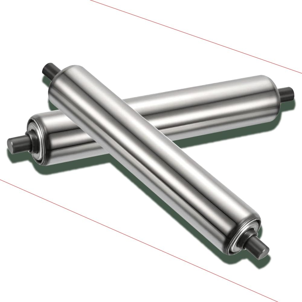 Kommerzielle Schwerkraft-Rollenbahn, nicht motorisierte Gleitrollen für Lager- und Holzbearbeitung, 3,8 cm Durchmesser x 750 mm Länge, 38 mm x 800 mm, 2 Stück