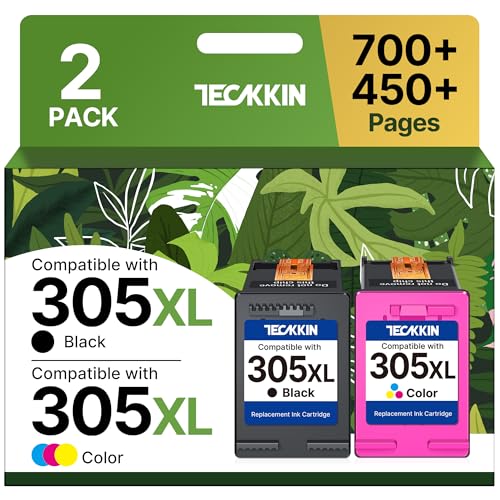 305XL 305 Ink Cartridge High Yield Remanufactured for HP 305 XL 305 Ink Cartridge Black and Colour Compatible for HP DeskJet 2700 2710 2720 Plus 4100 4120 4130 Envy 6000 6010 6020 Printer (2 Pack)