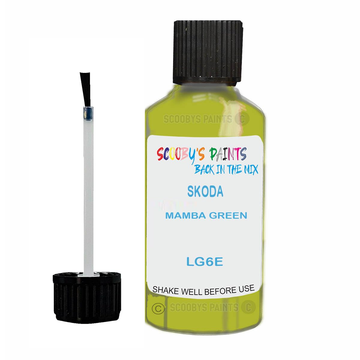 Scoobys Paints Back In The Mix Mamba Green Touch Up Paint For Skoda Lg6e Non-Metallic