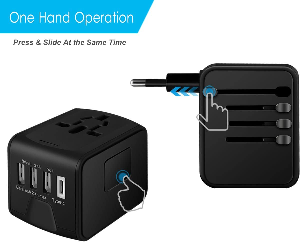International Travel Adapter, All in One Power Adapter with High Speed 3 USB & T... 5 51CO5JPNyZL. AC SL1251