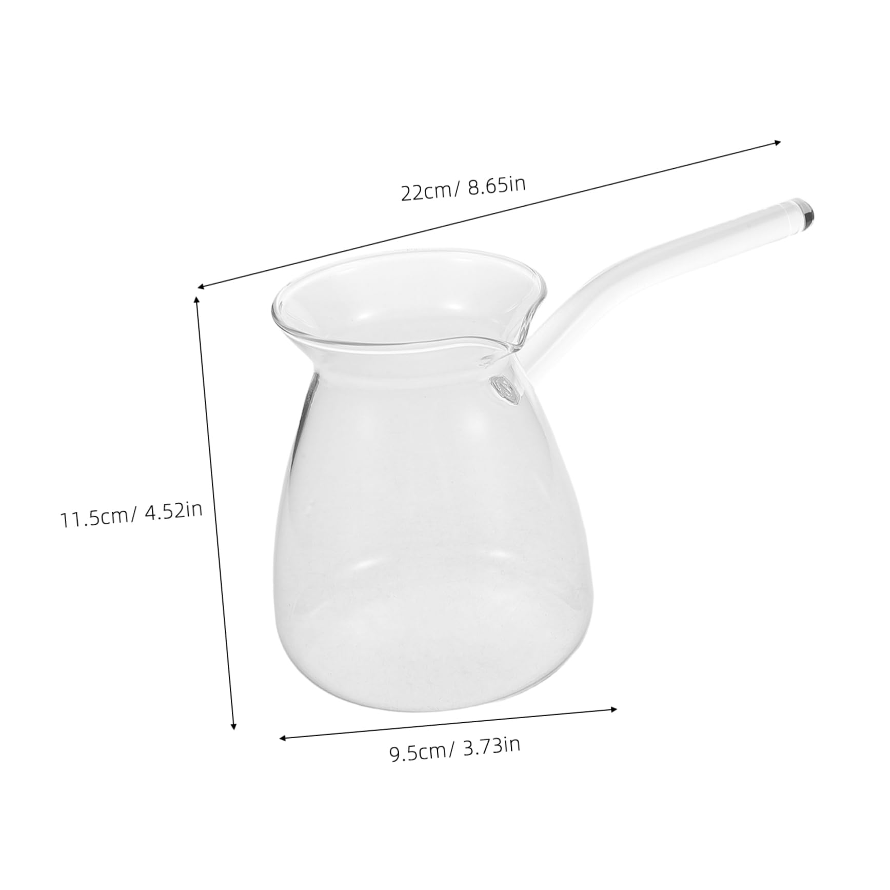 Unomor 2pcs Turkish Coffee Pots Heat Resistant Glass Boiling Pot with Side Handle for Tea Milk Warming and Melting Elegant Kitchen Essential for Home