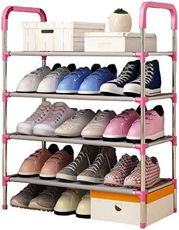 Amazon Lululife シューズラック 玄関収納 靴入れ 靴棚 くつ収納 組み立て式 省スペース スリム 4段 ピンク シューズラック オンライン通販