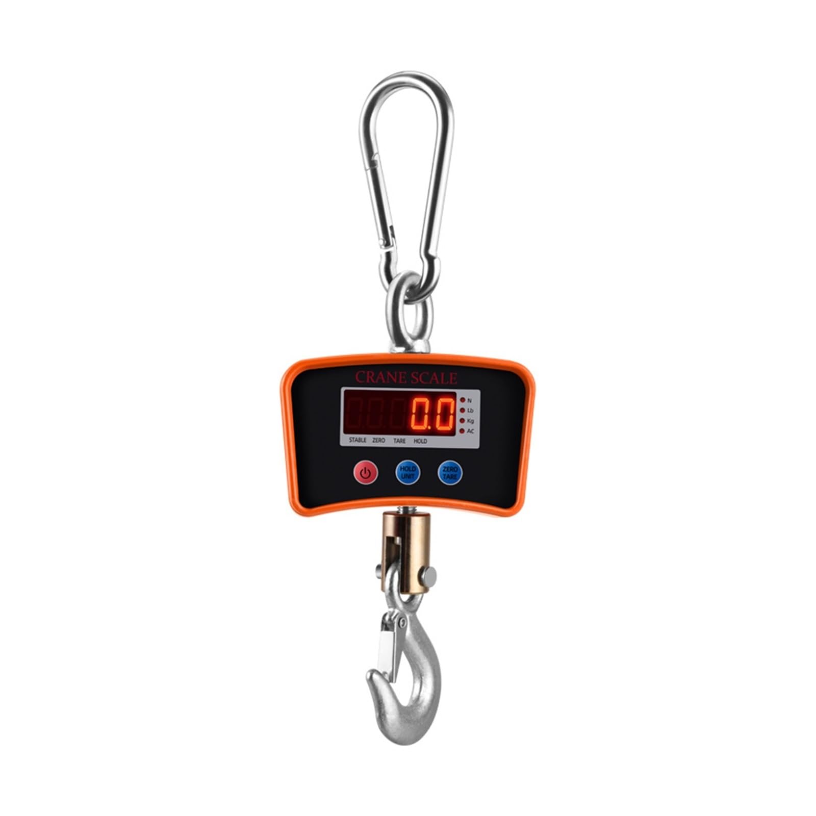 JVDDI Digital Hanging Scale Digital Industrial Hanging Crane Scale, 500kg / 1000kg Heavy-Duty Hook for Overhead Lifting Heavy Duty Crane Hook(Oranje,500KG)