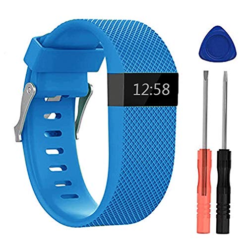 Replacement Bands for Fitbit HR Watch, Silicone Compatible Metal Buckle Fitness Tracker Original Wristband Strap Small&Large