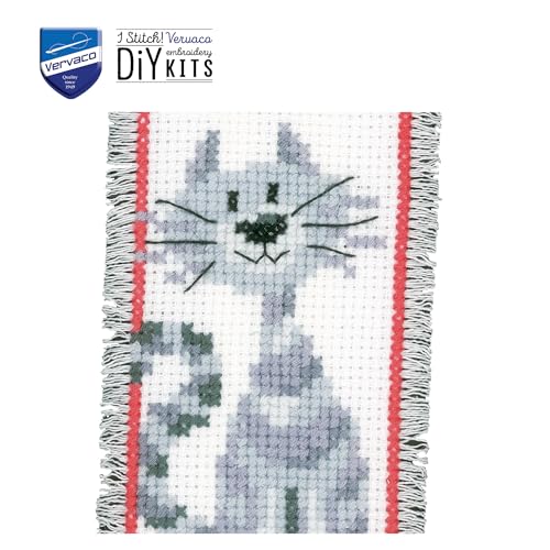 Image of Vervaco Bookmark Cats 2 Counted Cross Stitch Kit, Multi-Colour