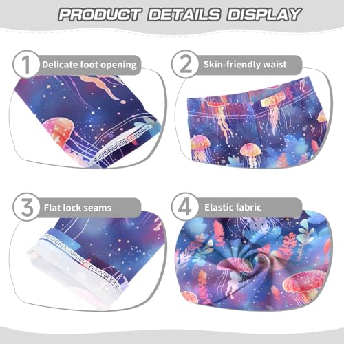 Marine Turtle Jellyfish Girls Leggings Athletic Pants Tights Stretch Bottom3