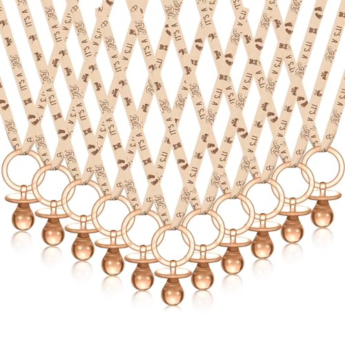 Junkin 60 Piece Baby Shower Pacifiers Necklace Charm,Brown