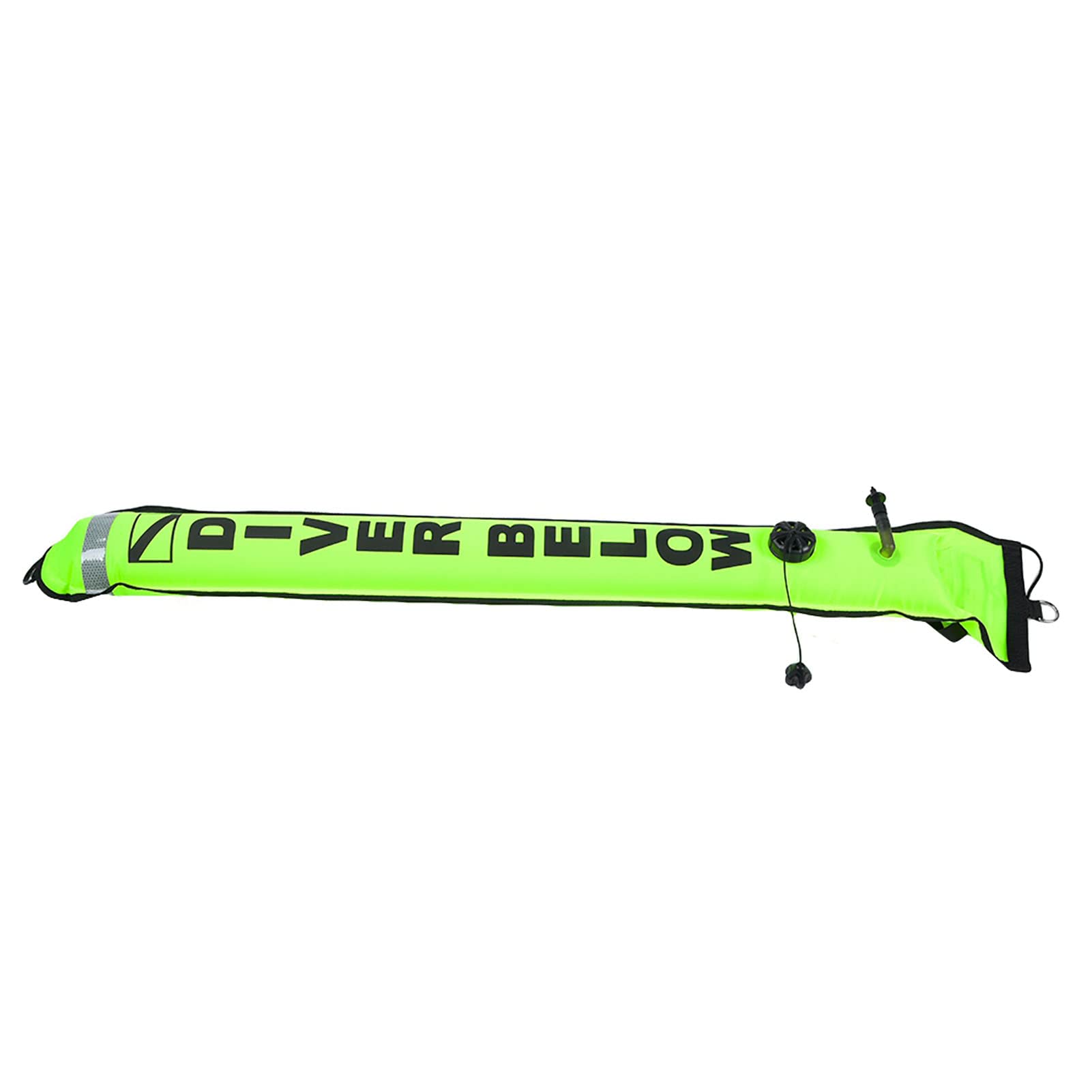 TPU Inflatable Diving SMB Signal Marker Buoy, Reflective Strip, Easy Attach Dring for Diving Signal Marker (Fluorescent Yellow)