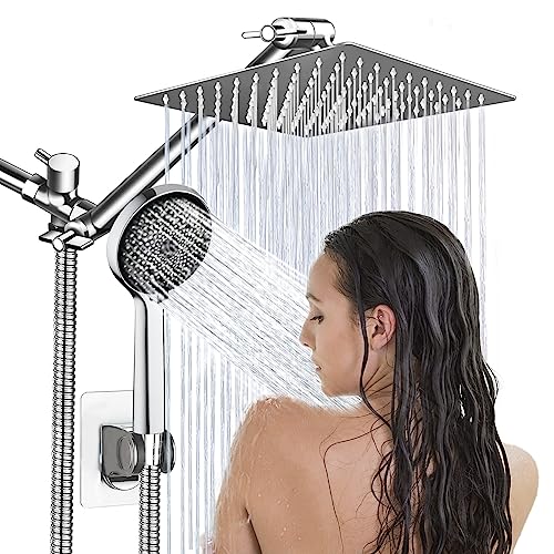 Shower Head,8”Rain Shower Head with Handheld Spray Combo with 11'' Angle Adjustable Extension...