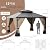 RTDTD 12’x14’ Hardtop Gazebo Outdoor Aluminum Frame Permanent Gazebo Galvanized Steel Double Roof Pergola with Nettings and Curtains for Patio, Lawns,Backyard, Deck(Brown)