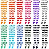 JaGely 12 Pair Women Thigh High Socks Striped Knee Socks Halloween Multicolored Elastic over The Knee Socks Long Stocking for Women Girls Anime Cosplay Daily, about 46 cm/ 18.1 inches