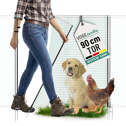 VOSS.farming Tür für Weidezaunnetze ohne Strom, 90cm Breite, 90cm Höhe, grün