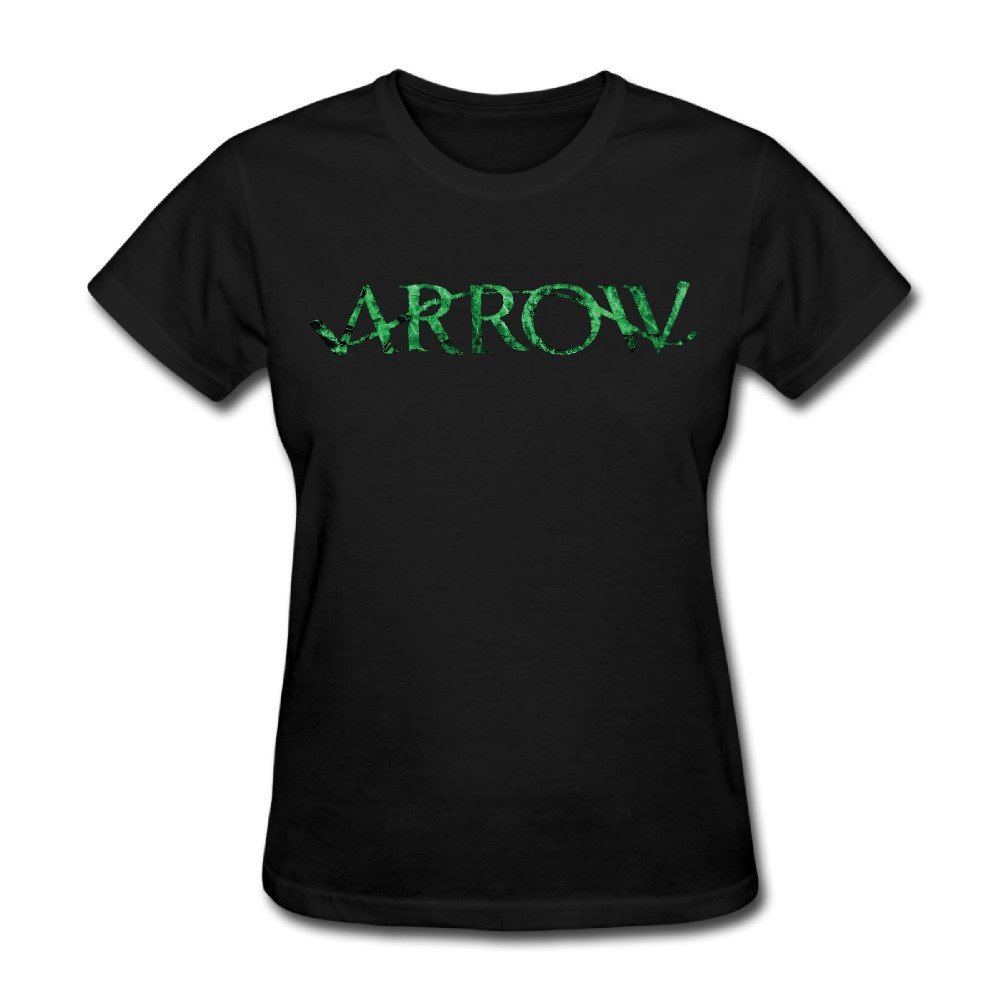 Women Green Arrow Cool Logo Oliver Queen Classic Short Sleeve Tshirt Cotton
