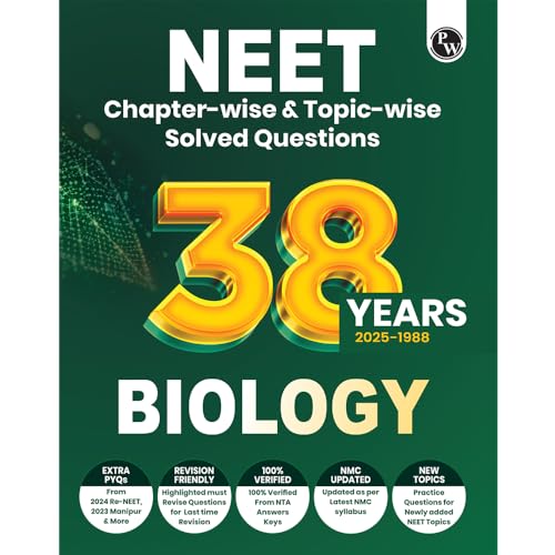 Image of (Old Edition) PW 38 Years NEET Previous Year Solved Question Papers Biology PYQ (2025 - 1988) Chapterwise Topicwise Solutions For NEET Exam 2026 with Newly Added Topics PW [May 05, 2025] PW