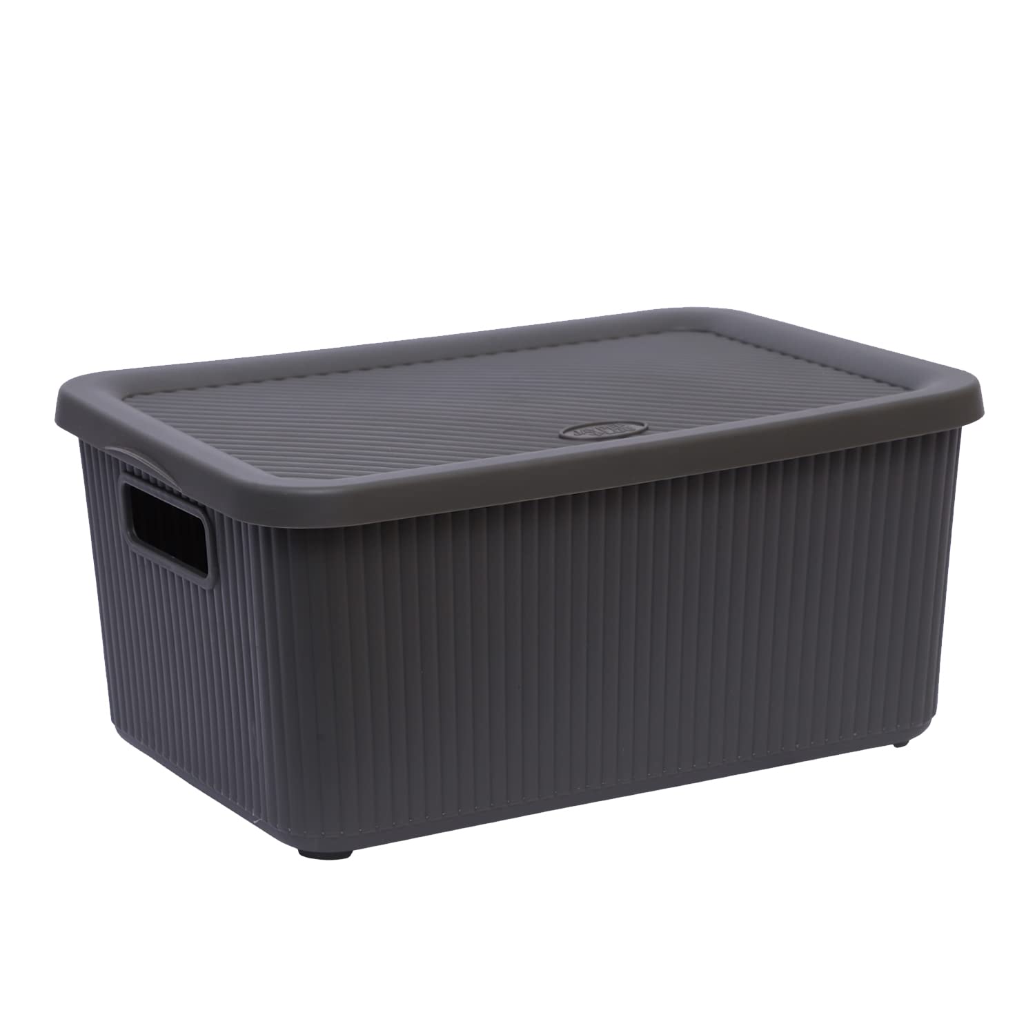 M1ss Bottle Grey 7L Litre Small Storage Box With Lid And Handle Rib Box Stackable Bpa Free Virgin Plastic Boxes For Home And Office Use. (28Cm X 20Cm X 14Cm) (Bottle Grey)
