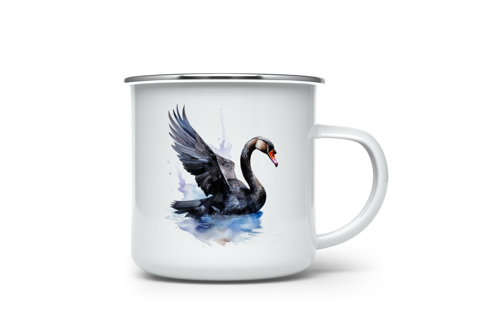 MAXIKIWI - Tazza da campeggio smaltata resistente per caffè o tè per uso interno ed esterno - Acquerello autunnale di montagna - 350 ml