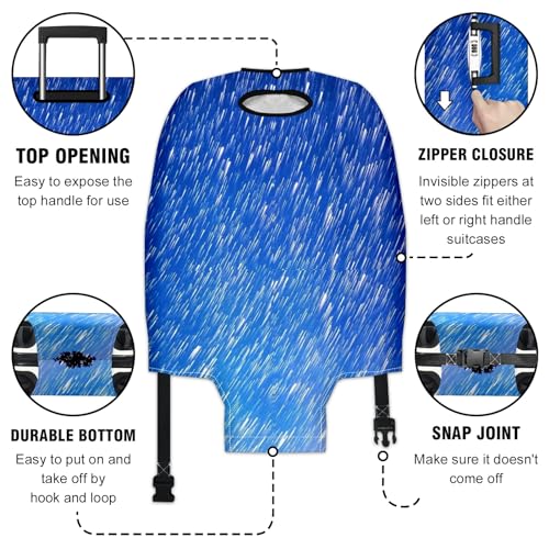 Enhanced Suitcase Protection Robust Luggage Cover with Velcro Straps Handle Slots Customizable Prints Water-Repellent Ideal for Air Travel and Road Trips Starry Sky Tree3