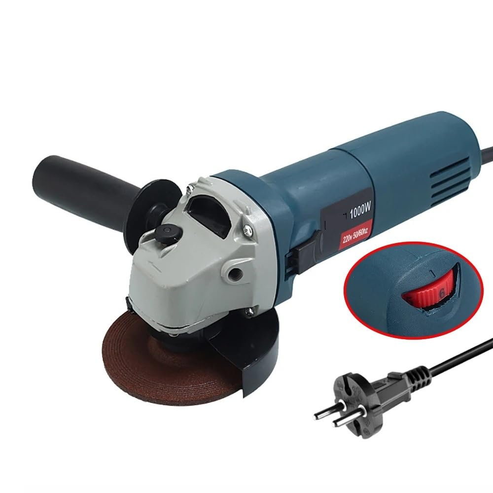 Ewsdsfs Disc Diameter 125Mm 1000W Electric Angle Grinder Corded Machine 6 Speeds 100/125Mm Grinding Cutting Polishing Power Tools(Disc Diameter 125Mm)