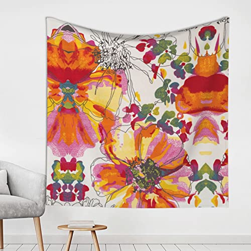 Tensure murale Evealyn lavable aux fleurs vives pour decoration durable