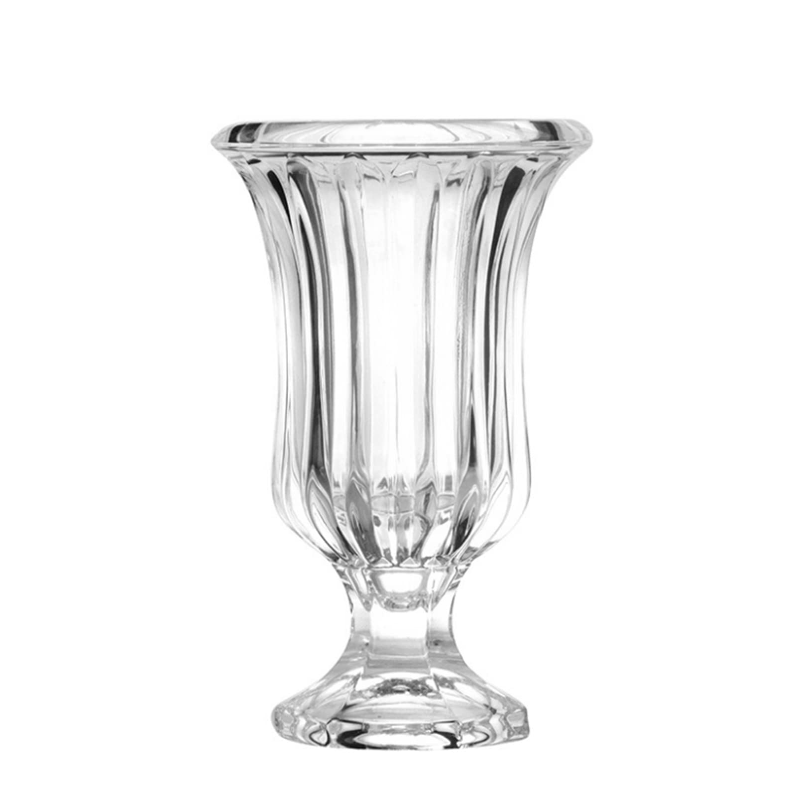 for Bedroom Study Room Dinning Room,Creative Tall Feet Transparent Vases,Wide Mouth Vase,Nordic Vintage Glass Flower Vase-C 5.8x9.4inch