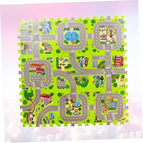 ibasenice 18 Pçs Tapete De Chão Para Bebê Antiderrapante Tapete De Mapa Da Cidade Para Bebê Bebê Eng