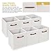 MaidMAX Cloth Storage Bins, Cubes Baskets Containers with Wooden Handles for Home Closet Bedroom Drawers Organizers, Foldable, Grey Polka Dot - Pack of 6, 10.5 x 10.5 x 11